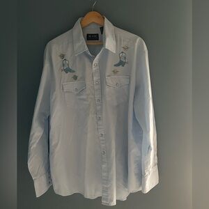 Blair Sky Blue Embroidered Casual Shirt